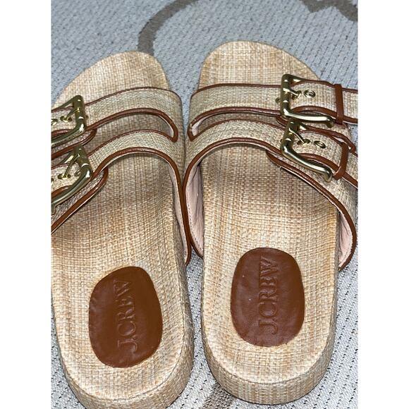 J. Crew Marlow sandals in raffia leather upper slides, size 8.5, style : bx926, - Picture 9 of 9